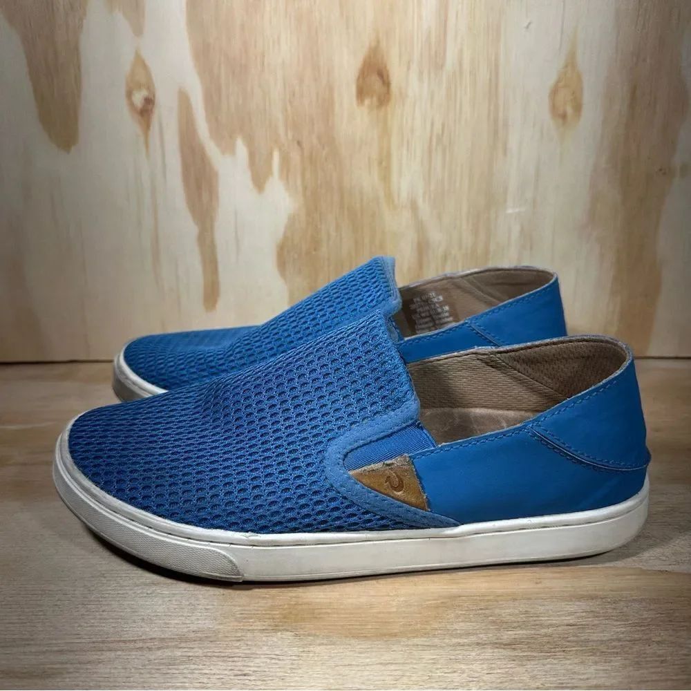 Olukai Pehuea Blue Slip-On Shoes Women’s Size 8